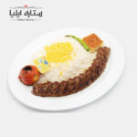 چلو کباب کوبیده تک سیخ
